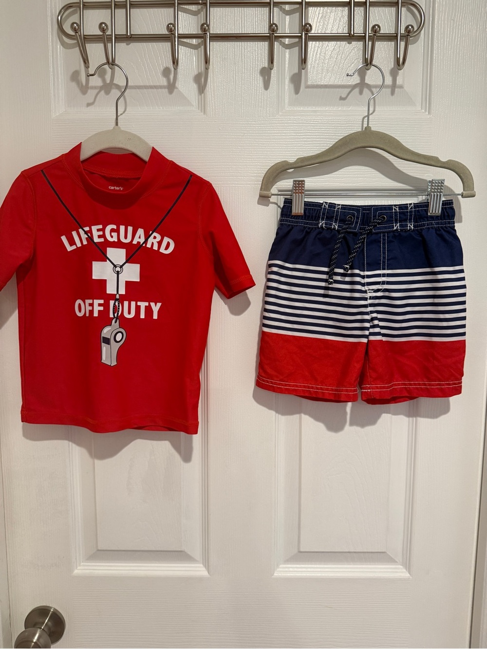Carter's 3T Lifeguard Off Duty Rash Guard & Swim Trunks Set